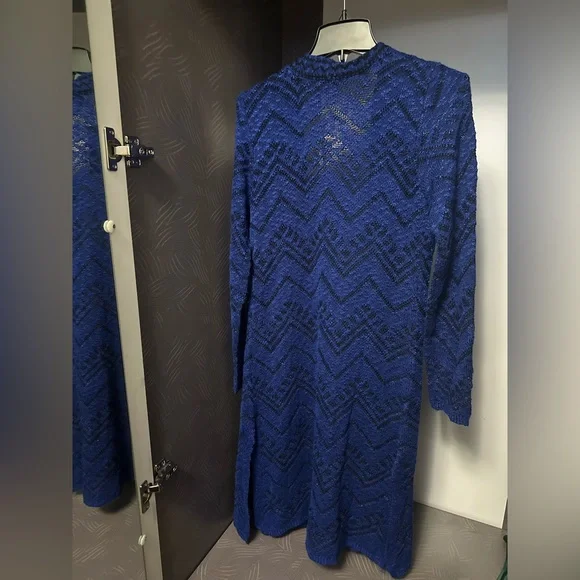 Royal Blue and Black Cardigan Size M - Picture 2 of 7